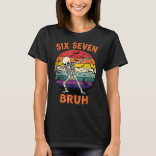 T-shirt 67 Halloween Mème Six Sept Nombres de squelette Dr