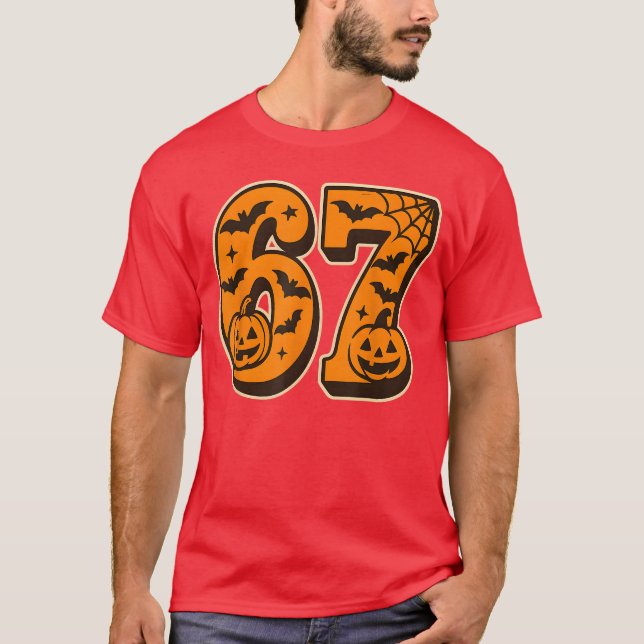 T-shirt 67 Halloween Six Seven Brainrot Meme Garçons Enfan (Devant)