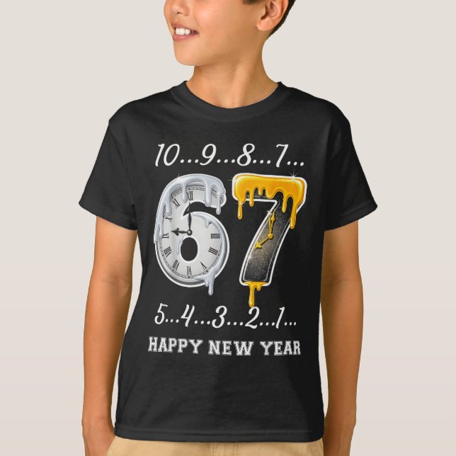 T-shirt 67 Happy New Year Six Seven Funny Countdown 2026 B (Devant)