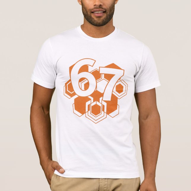 T-shirt 67 Hexa Fusion – Conception de nombre géométrique  (Devant)