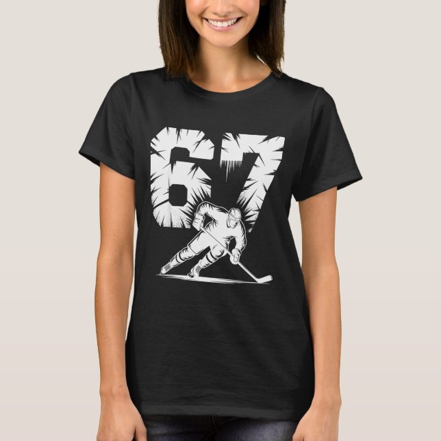 T-shirt 67 Hockey Cool Six Seven Gen Alpha Slang Winter St (Devant)