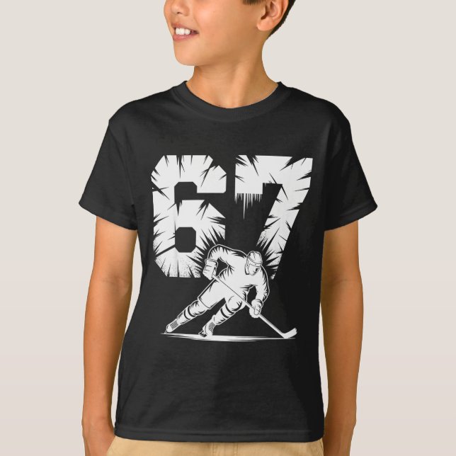 T-shirt 67 Hockey Cool Six Seven Gen Alpha Slang Winter St (Devant)