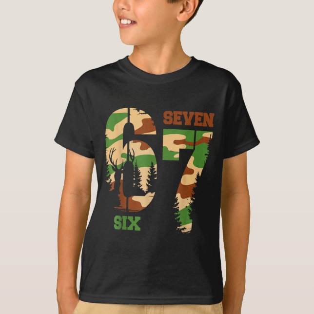 T-shirt 67 Hunting Camo Six Seven 6 7 Meme Camouflage 67 M (Devant)