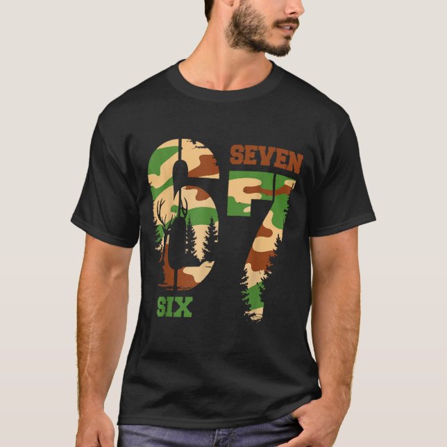 T-shirt 67 Hunting Camo Six Seven 6 7 Meme Camouflage 67 M (Devant)