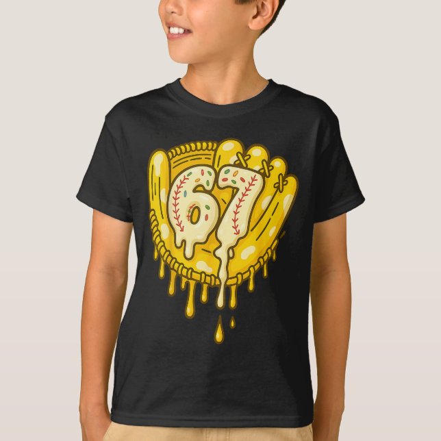 T-shirt 67 Ice Cream Drip Funny Six Seven Baseball  (Devant)