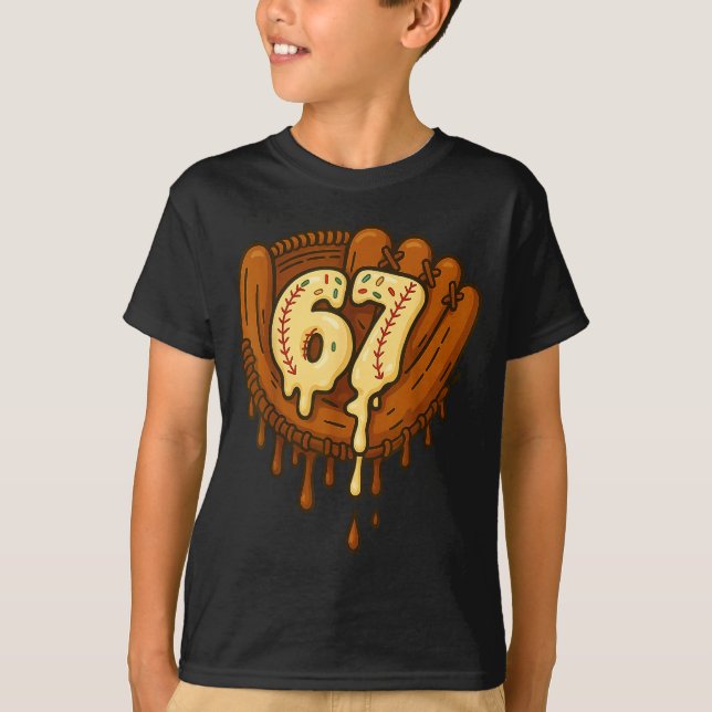 T-shirt 67 Ice Cream Drip Funny Six Seven Baseball  (Devant)