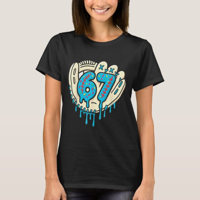 T-shirt 67 Ice Cream Drip Funny Six Seven Baseball  (Devant)
