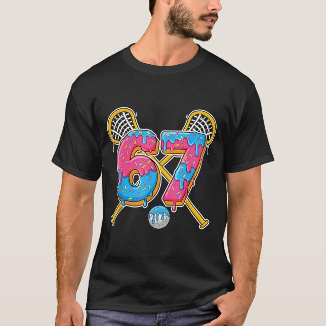 T-shirt 67 Ice Cream Drip Meme Gen Alpha Slang Lacrosse Sr (Devant)