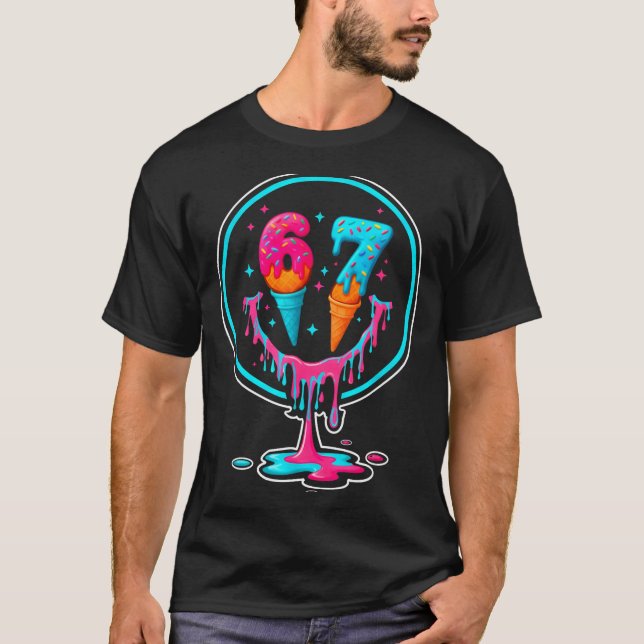 T-shirt 67 Ice Cream Drip Number 67 Player 67th Birthday  (Devant)