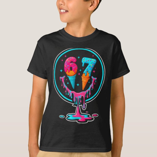 T-shirt 67 Ice Cream Drip Number 67 Player 67th Birthday  (Devant)