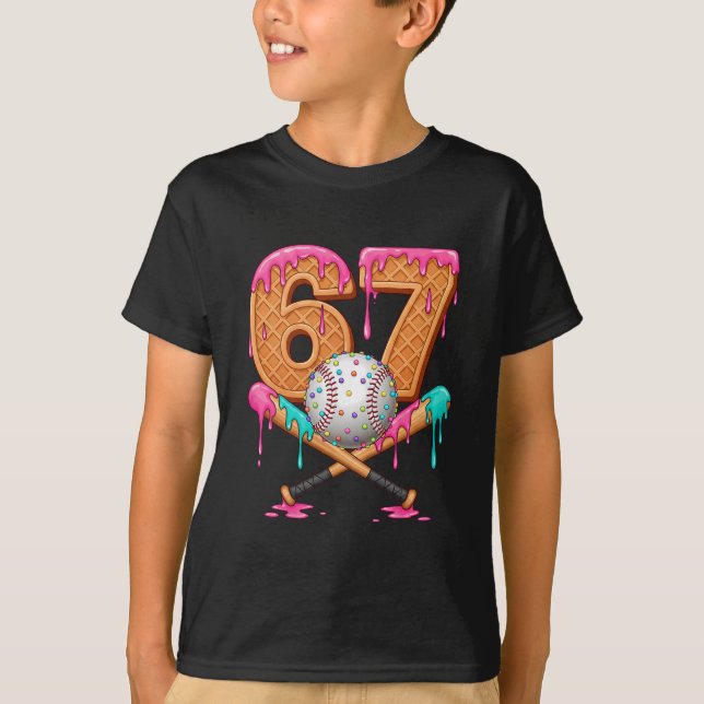 T-shirt 67 Ice Cream Drip Sell Number 67 Player 67th Birth (Devant)