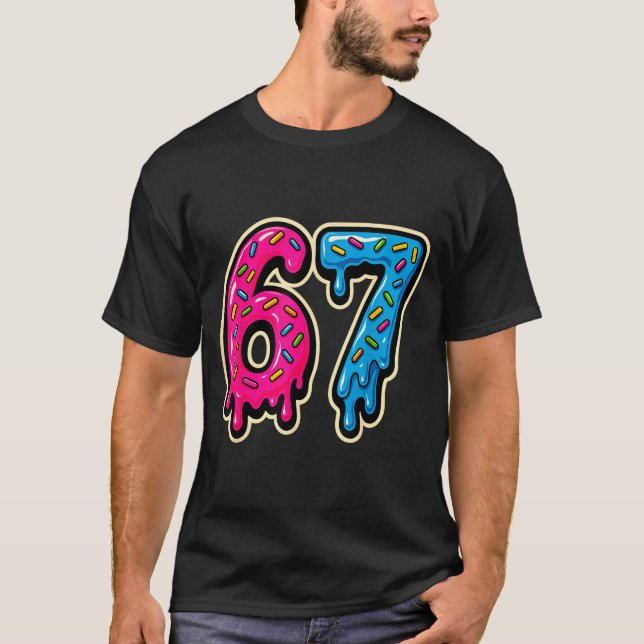 T-shirt 67 Ice Cream Meme Six Seven  (Devant)