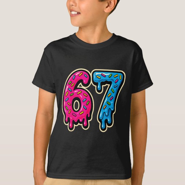T-shirt 67 Ice Cream Meme Six Seven  (Devant)