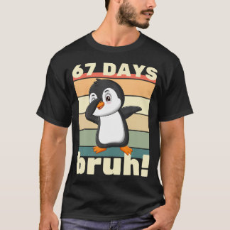 T-shirt 67 Jours D'école Bruh Drôle De Mème Garçons Dabbin