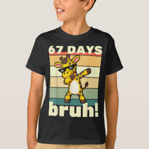 T-shirt 67 Jours D'école Bruh Drôle Mème Garçons Enfants D