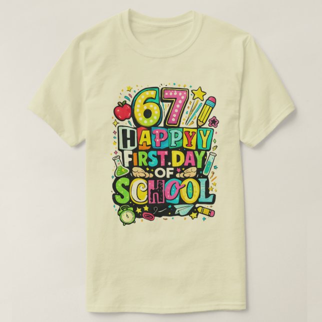 T-shirt 67 Joyeux premier jour d'école (Design devant)