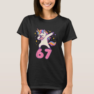 T-shirt 67 Licorne pour filles six sept mème Brainrot drôl