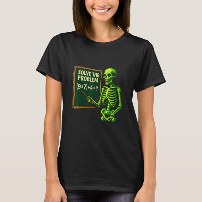 T-shirt 67 Math Halloween squelette Meme pour les enseigna (Devant)