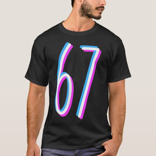 T-shirt 67 Meme 6 7 Six Seven Number Costume  (Devant)
