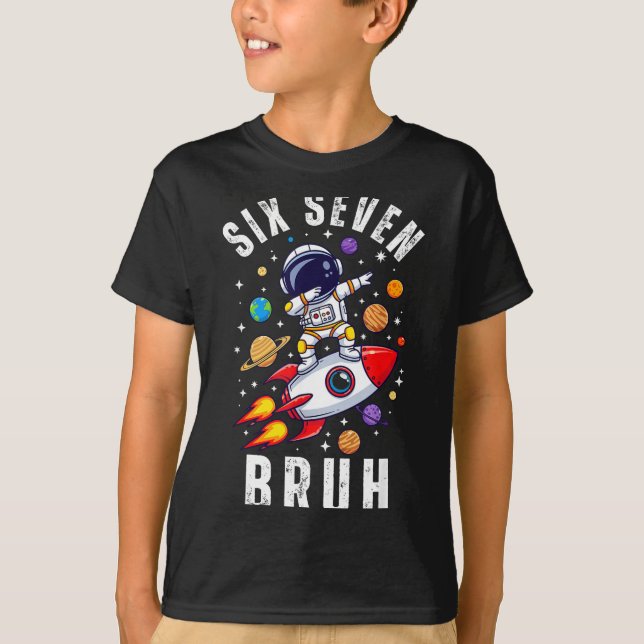 T-shirt 67 Meme Astronaute Dabant Dans L'espace Drôle Six  (Devant)