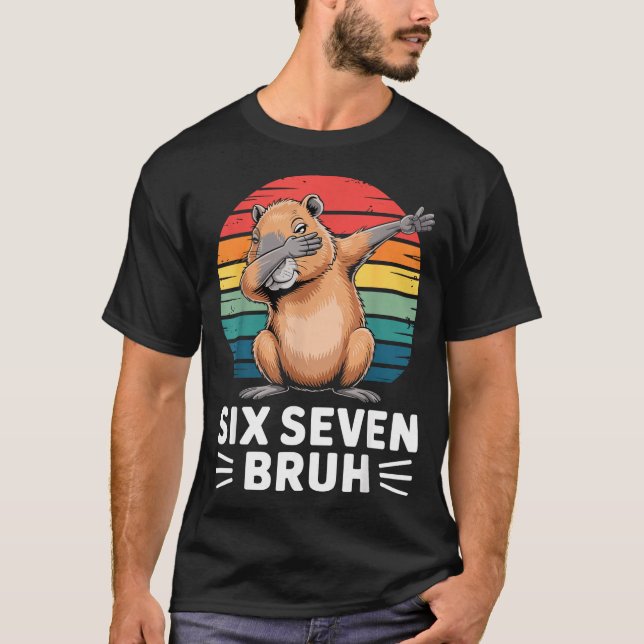 T-shirt 67 Meme Capybara Funny Six Seven Bruh Humor For Ki (Devant)