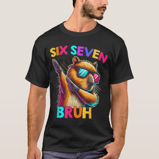 T-shirt 67 Meme Capybara Six Seven Bruh Capybara Kids Boys (Devant)