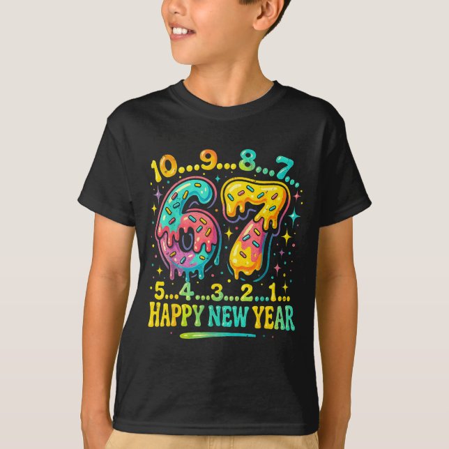 T-shirt 67 Meme Countdown Happy New Year Funny Drip Number (Devant)