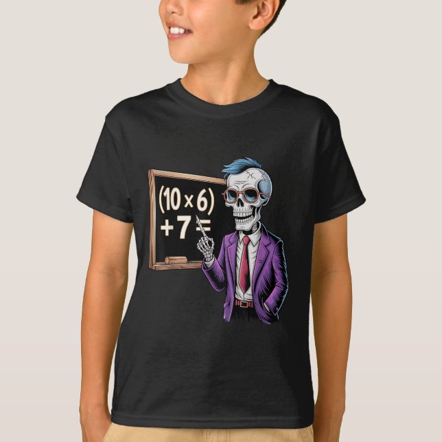 T-shirt 67 Mème de professeur de mathématiques Brainrot Si (Devant)