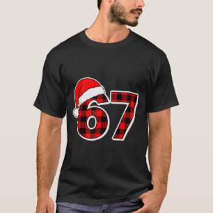 T-shirt 67 Mème Drôle de Noël Rouge Carreaux Xmas Pyjama S