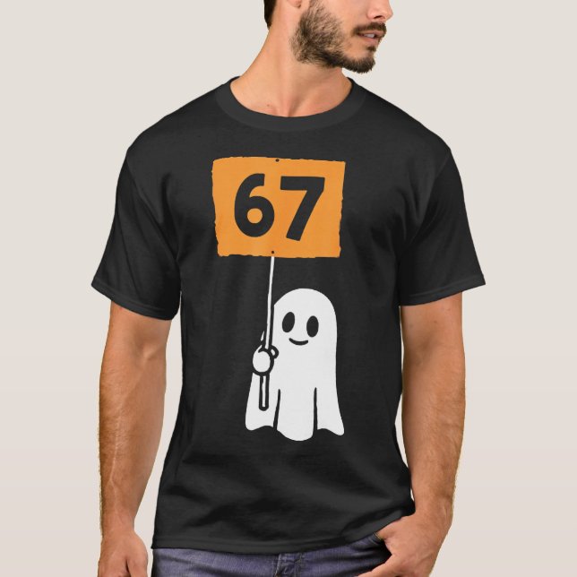 T-shirt 67 Meme Drôle Six Sept Halloween  (Devant)
