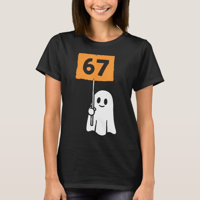 T-shirt 67 Meme Drôle Six Sept Halloween  (Devant)