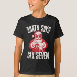 T-shirt 67 Meme Drôle Six Sept Noël 6-7 Meme Santa 6