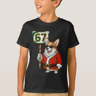 T-shirt 67 Meme Drôle Six Sept Noël Corgi Chien Amoureux 