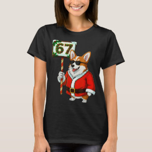 T-shirt 67 Meme Drôle Six Sept Noël Corgi Chien Amoureux