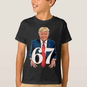 T-shirt 67 Meme Drôle Trump 67 Mains Meme Argot 6 7 Mains