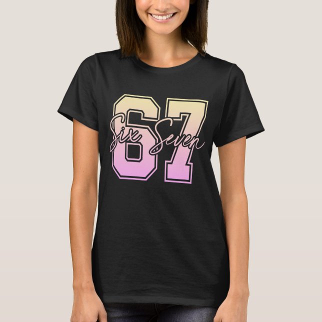 T-shirt 67 Meme - Graphique du numéro viral drôle  (Devant)