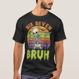 T-shirt 67 Meme Halloween 6 7 Squelette Six Sept Nombres F