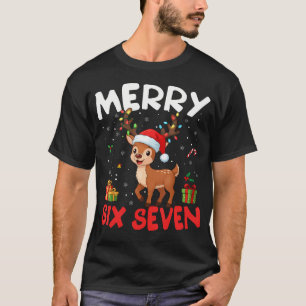 T-shirt 67 Meme Joyeux Six Sept Renne Drôle de Noël W