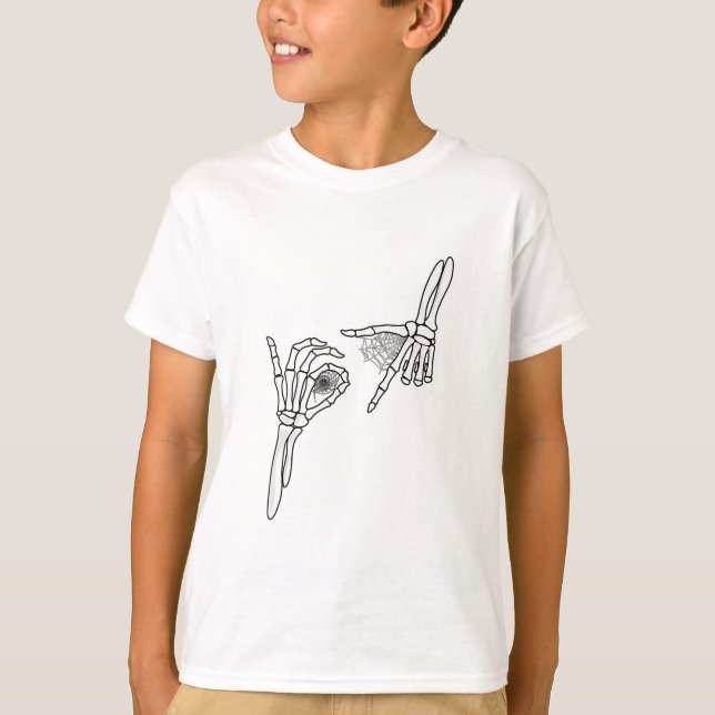 T-shirt 67 Meme Main de squelette 6 7 Halloween Six Sept  (Devant)