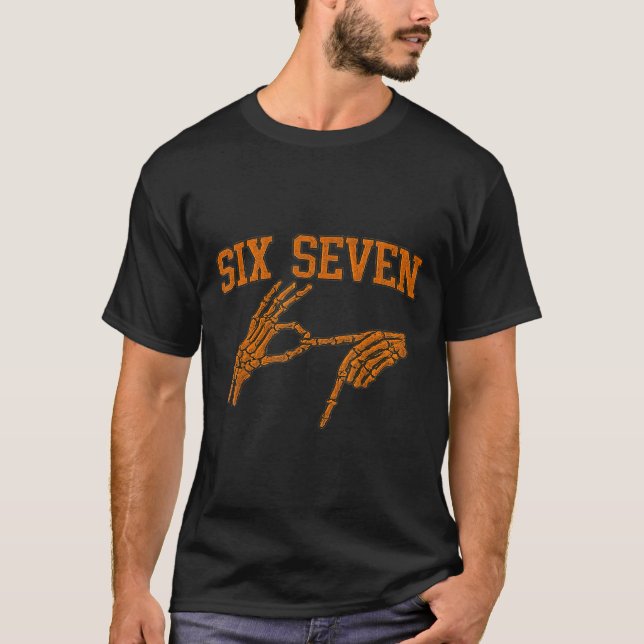 T-shirt 67 Meme Main de squelette Halloween Haunted 6 7 Si (Devant)