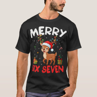 T-shirt 67 Meme Merry Six Seven Reindeer Funny Christmas W