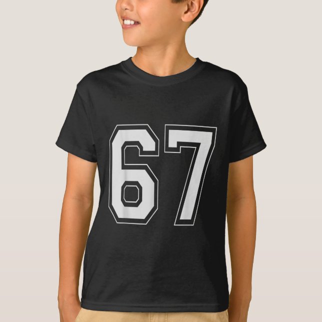 T-shirt 67 Meme Numéro Six Sept Argot Gen Alpha 6 7  (Devant)