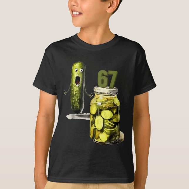 T-shirt 67 Meme Pickle Surprise dans un pot de Pickles tra (Devant)
