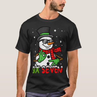 T-shirt 67 Meme Six Seven Bonhomme de Neige Noël Drôle Gen