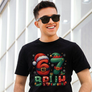 T-shirt 67 Meme Six Seven Bruh Drôle de Noël 6 7