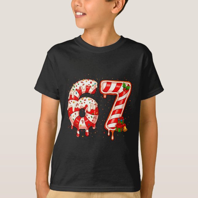 T-shirt 67 Meme Six Seven Merry Christmas Xmas Cream Drip  (Devant)