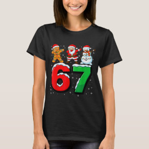 T-shirt 67 Meme Six Seven Santa Dabbing 6 7 Noël Drôle