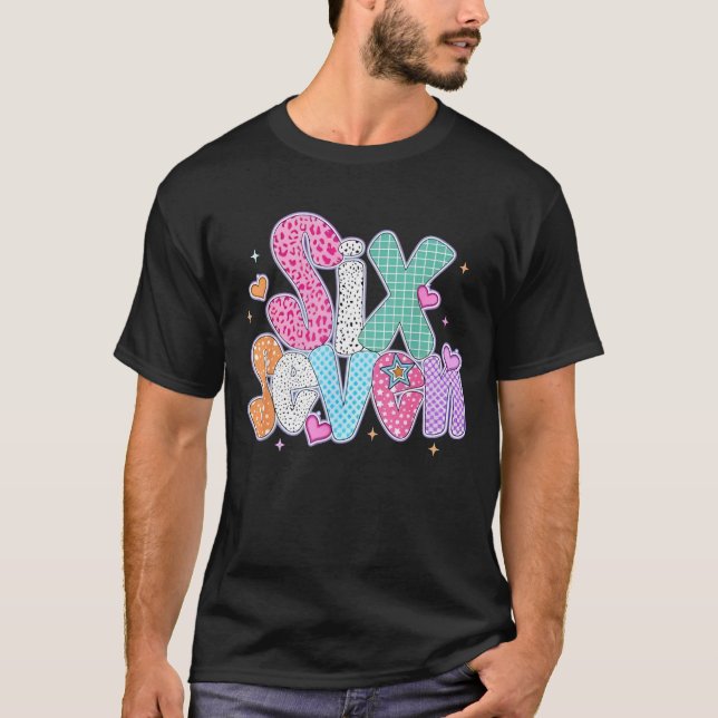 T-shirt 67 Meme six Seven Shirt 6 7 Funny Women Girls Kids (Devant)