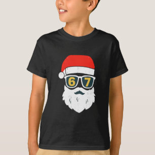 T-shirt 67 Meme Six Seven Visage de Père Noël Enfants Homm
