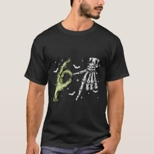 T-shirt 67 Meme Squelette Main Zombie 6 7 Halloween Six Se